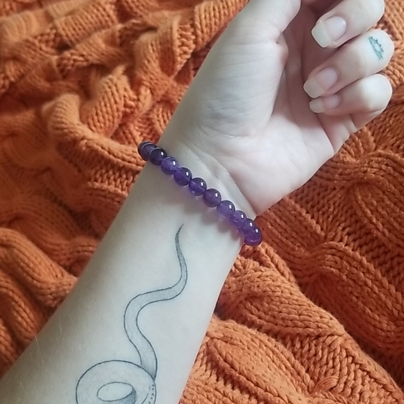 Handmade Genuine Amethyst Bracelet - Picture 3 of 4